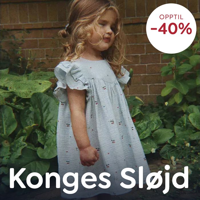 Konges Sløjd på salg – opptil 40% rabatt på kvalitetsklær, tilbehør og produkter til barn.