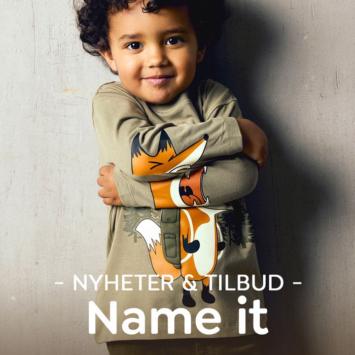 Name it nyheter og tilbud. Du finner gensere, bukser, ullklær, kjoler og mye mer til baby og barn