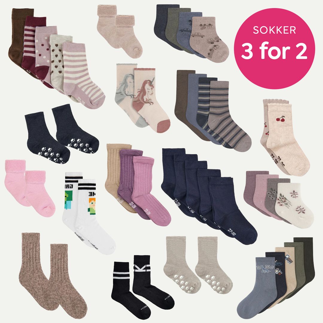 3 for 2 på alle sokker til barn og baby