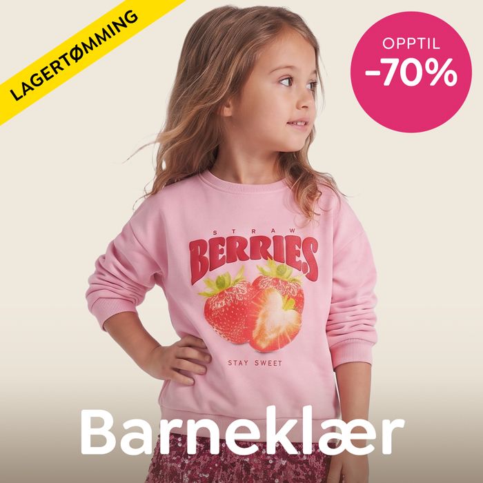 En mengde barneklær med opptil 70% rabatt