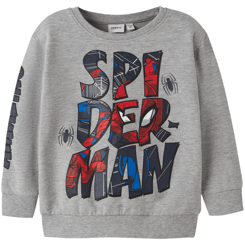 Name It Nmmfloyd Spiderman sweatshirt, Grey Melange