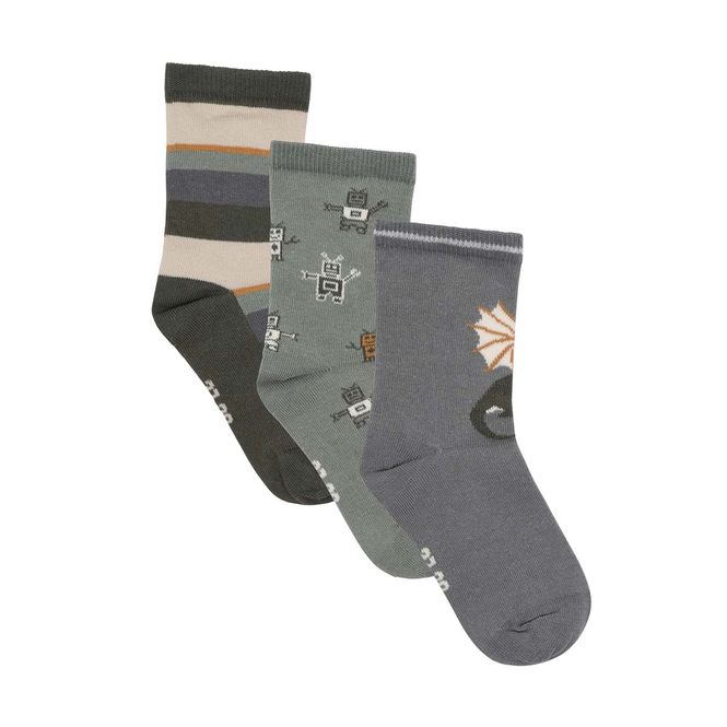 Hovedbilde Minymo 3-pack sokker til barn, Shadow