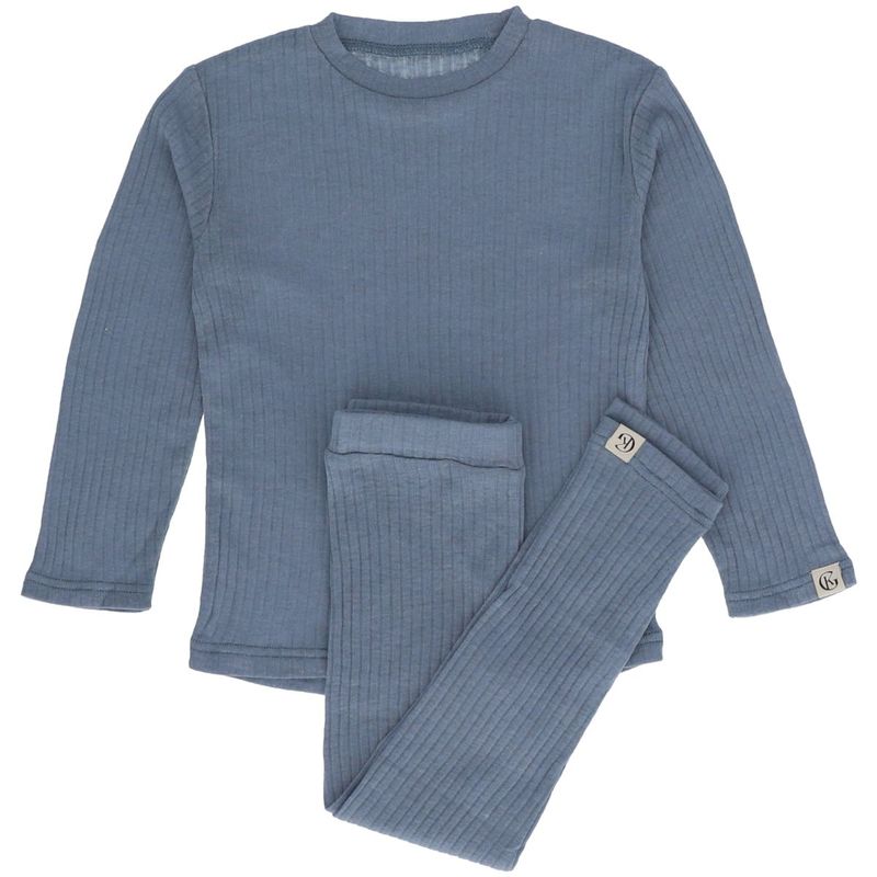 Gullkorn Kuprit sett i ull/viskose til barn, Dueblå