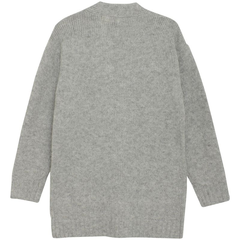 Creamie lang cardigan til barn, Light Grey Melange