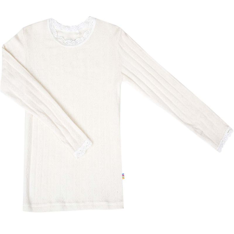 Joha genser i ull/silke med blonder til barn, Off White