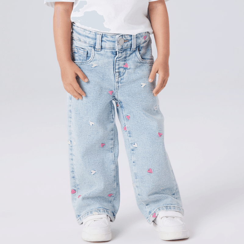 Name It Nmfrose Wide jeans til småbarn, Light Blue Bleached