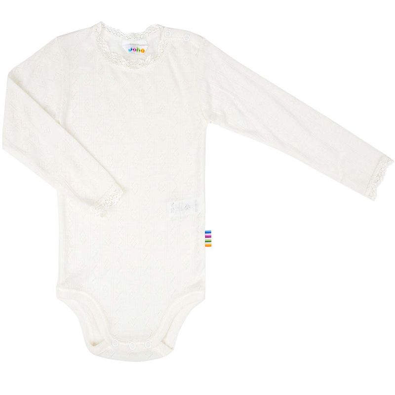 Joha body i ull/silke med blonder, Off White