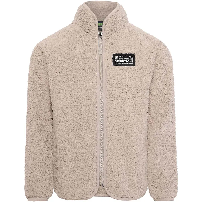 Didriksons Gibbs teddyjakke til barn, Beach Beige
