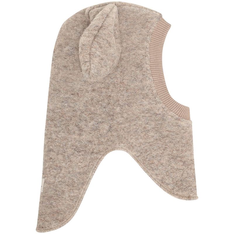 HUTTEliHUT balaclava i ull m/kaninører, Camel Melange