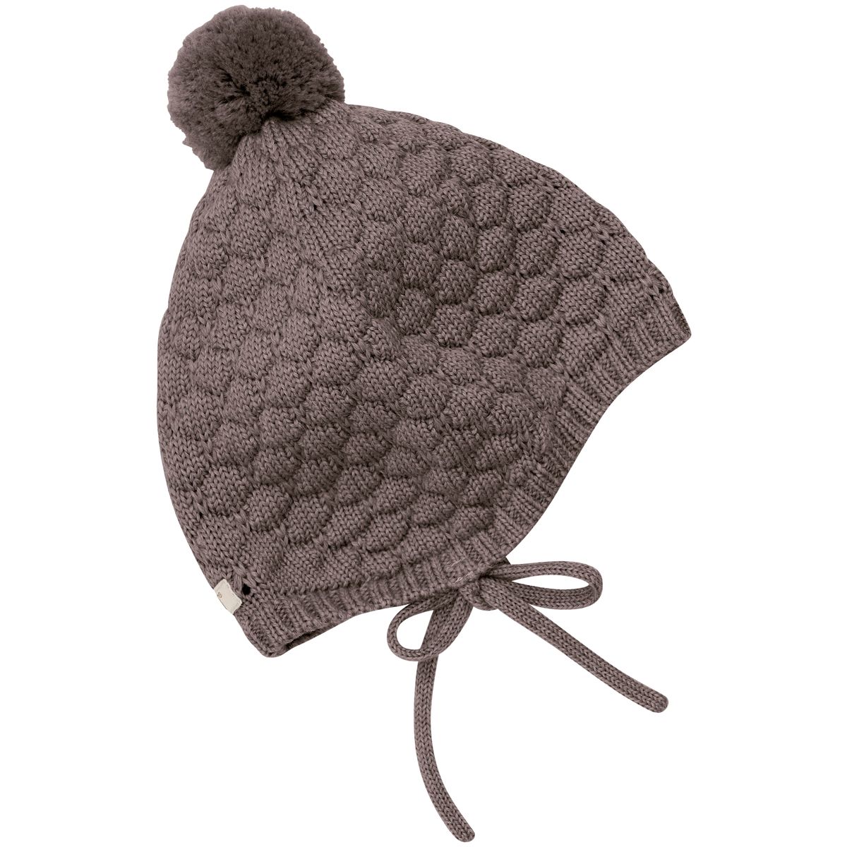 HUTTEliHUT knytelue med dusk i ull, Brown Melange