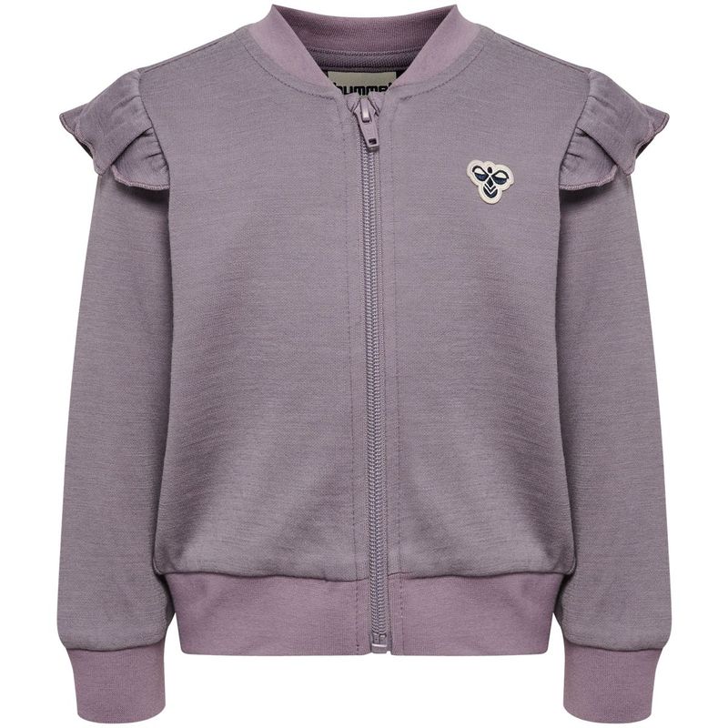 Hummel Hmlmini Bee zip-genser i ull/bomull, Gray Ridge