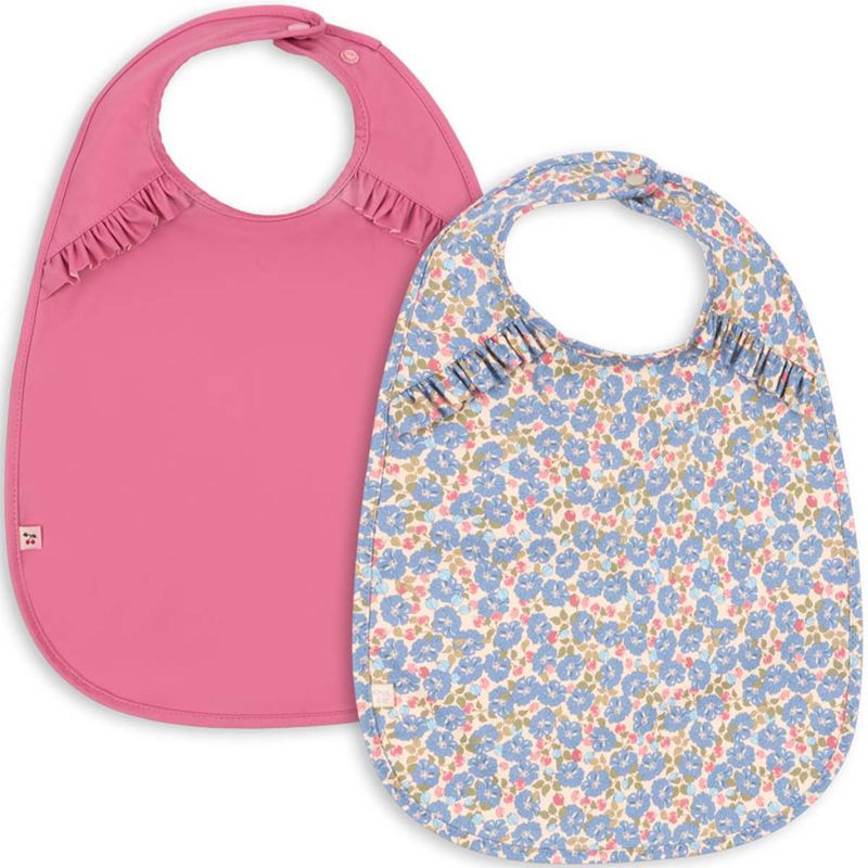 Konges Sløjd Frill 2-pack smekker i PU til baby, Fleur Rosier