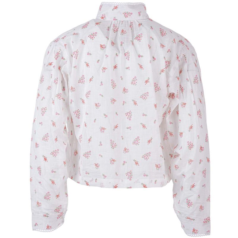 Salto Elly bluse til bunad/festdrakt jente, Rosa blomst