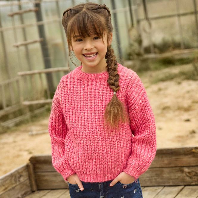 Hovedbilde Minymo strikket genser til barn, Rouge Red