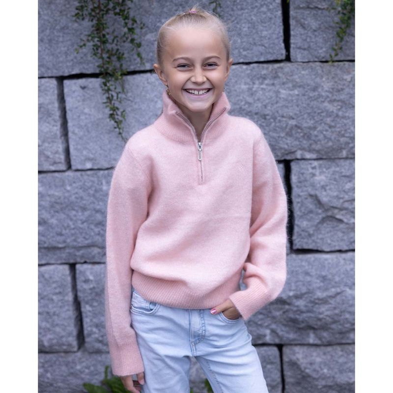 Vilje & Ve Lundi half-zip genser i mohair, Nude peach