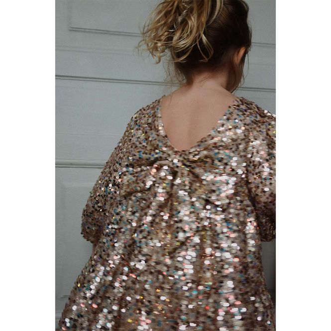 Hovedbilde Konges Sløjd Lila Sequin Bow kjole barn, Gold ...